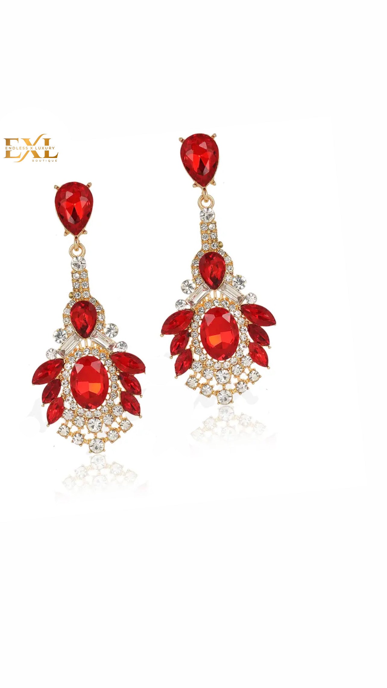 Red rhinestone Earrings