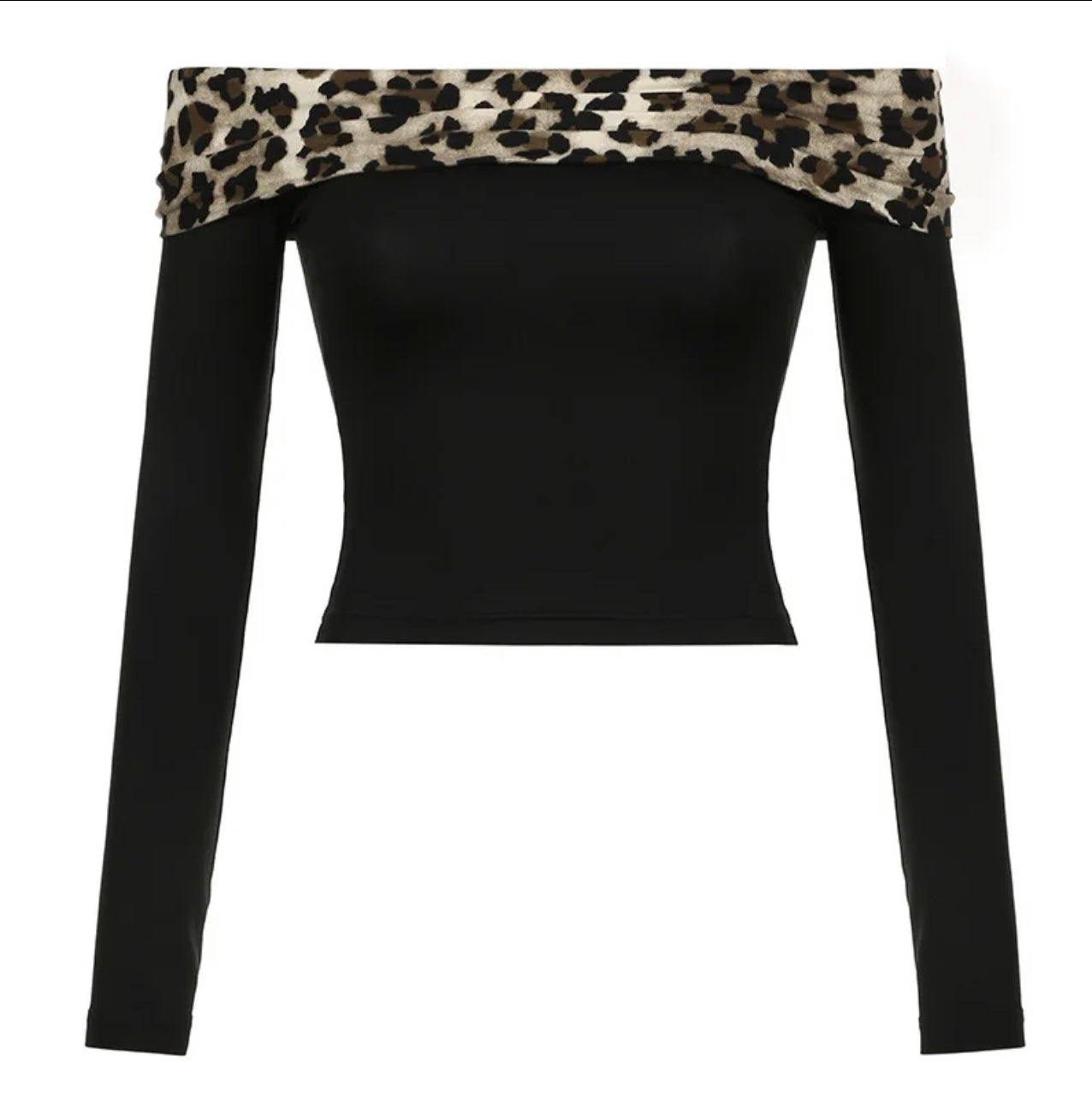 Leopard Off Shoulder Print Top