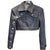 Asymmetric cropped denim jacket