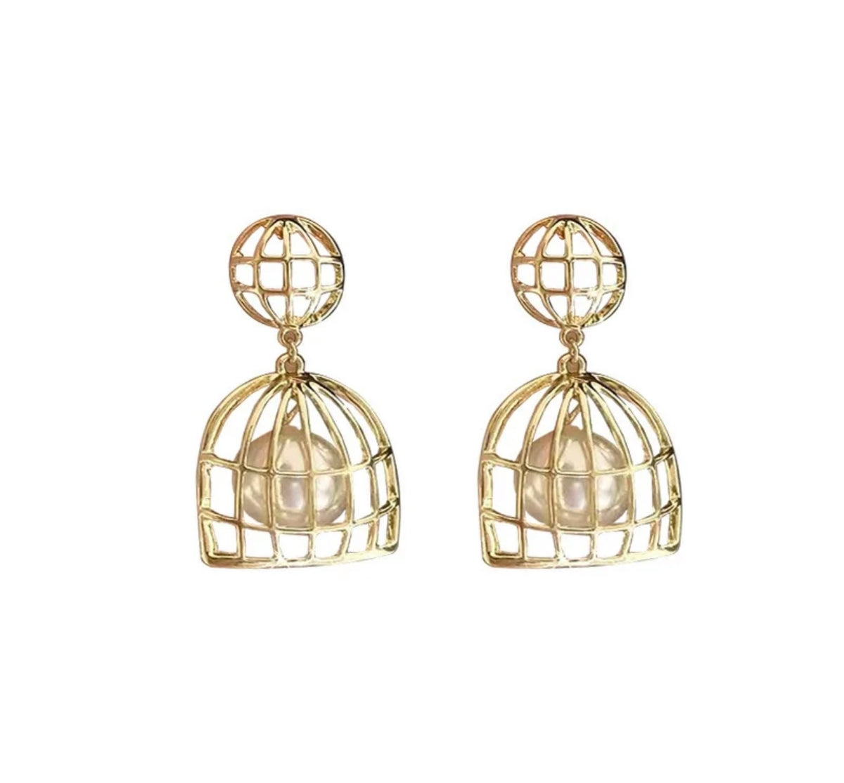 GOLD CAGE EARRINGS