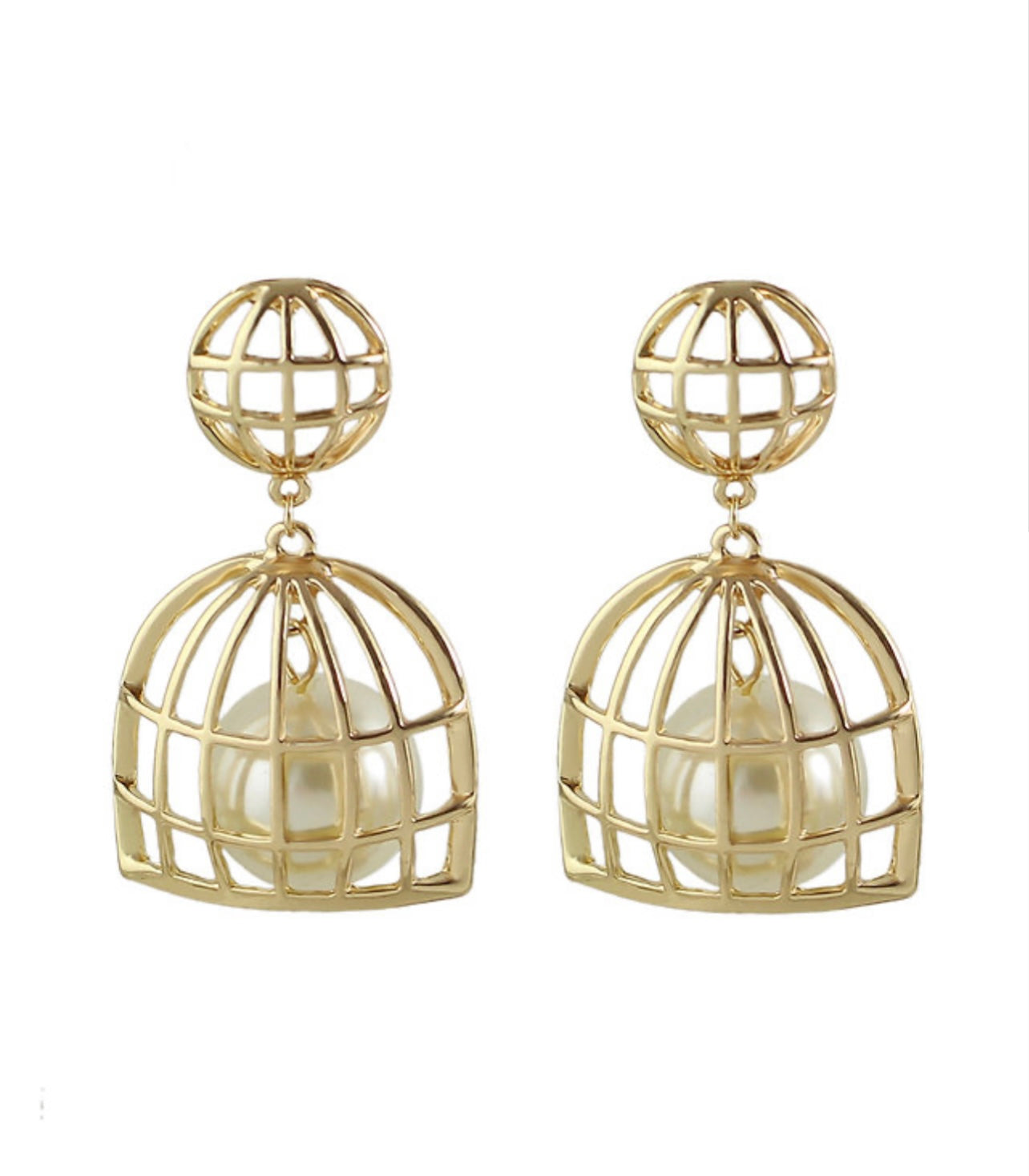 GOLD CAGE EARRINGS