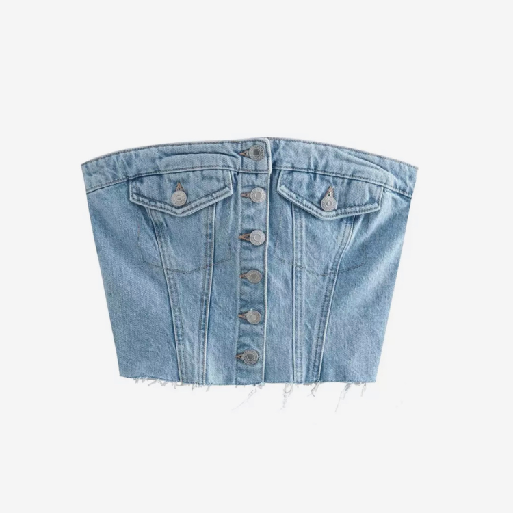 DENIM BUTTON DOWN CORSET