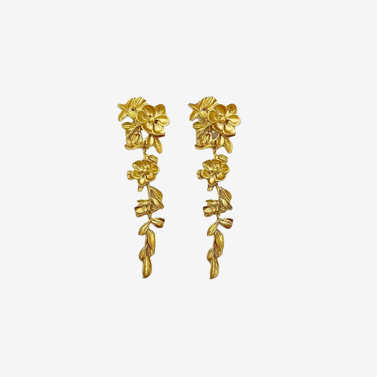 LUXURY DROP FLOWER PATTERN EARRINGS