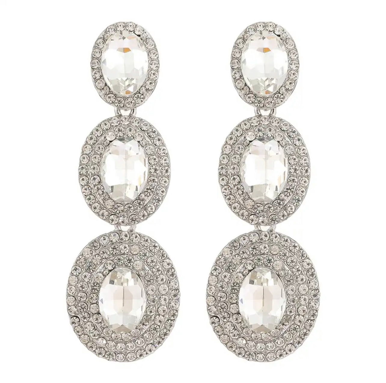 OVAL RHINESTONE EARRINGS